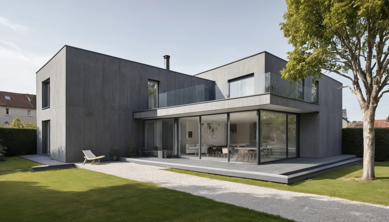 Facade Maison Beige Et Gris
