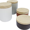 pot en céramique avec couvercle en bois, Home Autour du Monde