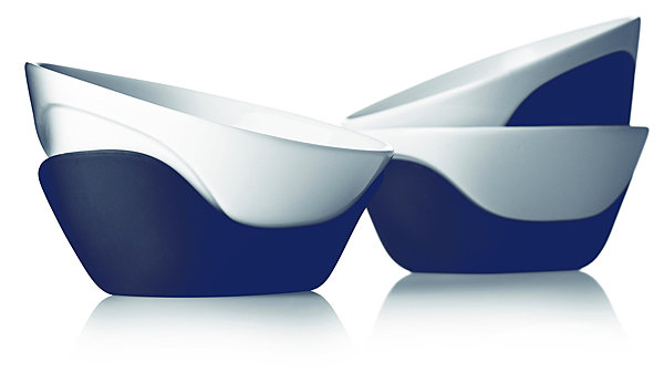 6- Multi-usages, bols « snacks » de Jakob Wagner en silicone et porcelaine, H 6 x D13 cm. 34,95 €, Menu