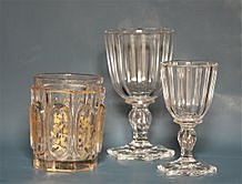 Verres et gobelet en cristal, époque Charles X