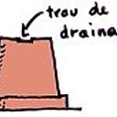 Place le pot à l’envers de manière à ce que le trou de drainage soit à la hauteur du sol