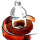 Coupe une bouteille d'eau en plastique en deux et recouvre ton pot avec la partie comportant le goulot. Laisse-le ouvert (sans le bouchon). Dès que les premières feuilles seront bien développées, tu enlèveras cette protection.