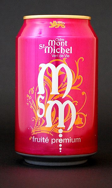 Très actuelle, la canette de cidre.