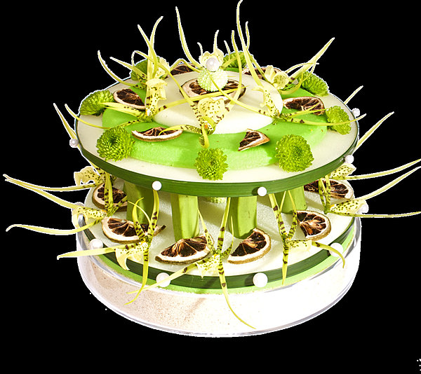 Gâteau de fleurs et agrumes