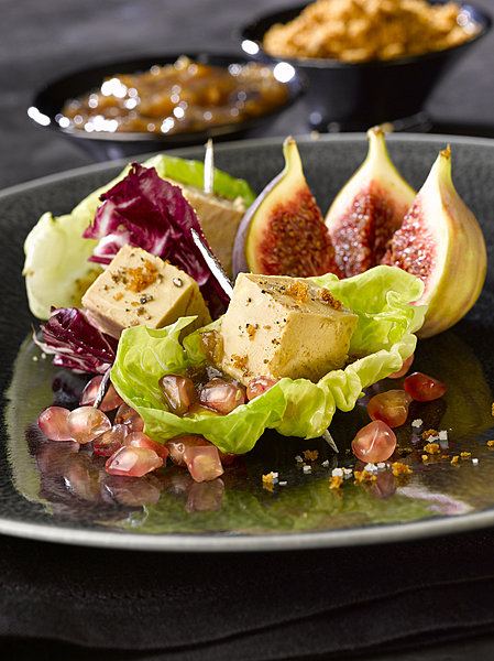 Bouchées de Foie Gras en cœur de salades
