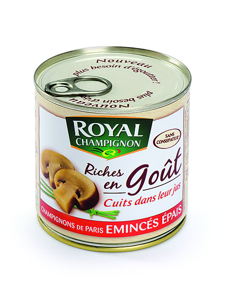 Le procédé exclusif qui permet une parfaite conservation pour une garantie supérieure du goût autorise l'utilisation de champignons en boite par les Chefs !