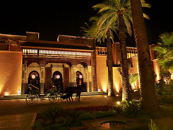 L'entrée de la Mamounia de nuit