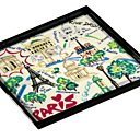 Plateau, bois laqué, 22x22 cm, 20¬ Fragonard