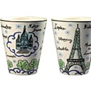 Vase, céramique, peint main, 12 cm, 16¬ Fragonard