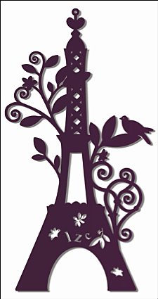 Tour Eiffel métal prune  LZc  36 euros