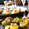 Cubes de foie gras en mini-légumes