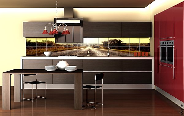 Effet panoramique dans la cuisine