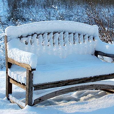 Mon banc sous la neige