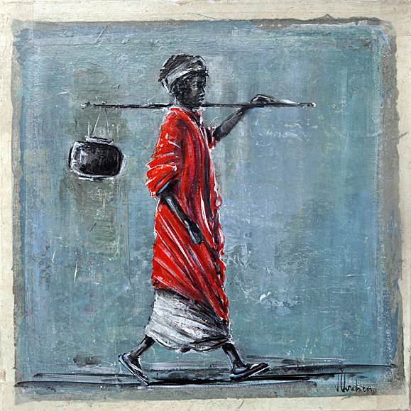 Valérie Chrétien Le jeune porteur d'eau 50x50 840 €