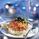 Tartare de saumon céleri-rave et pommes Ariane