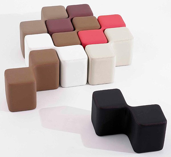 Totale modularité graphique des poufs Bi Pod