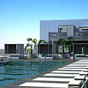 La sublime piscine panoramique sur le toit