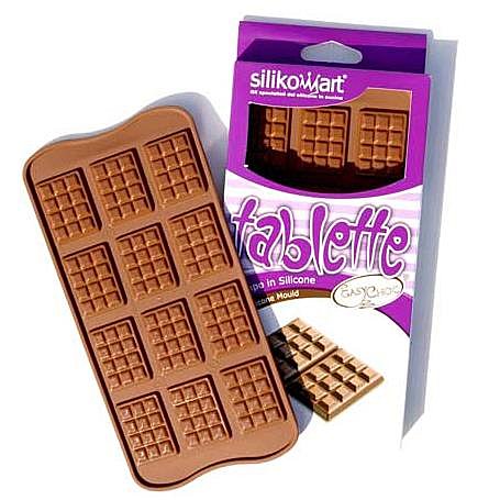Moule Easychoc « mini tablettes » - Cookinette. Résiste de -60° à 230°. 12 empreintes. Dim : 21 x 10,5 cm. 9,70 €
