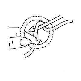 1-Piquer le crochet à l'intérieur de l'anneau