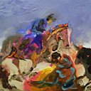 Corrida, 2010, huile sur panneau, 16 x 22 cm