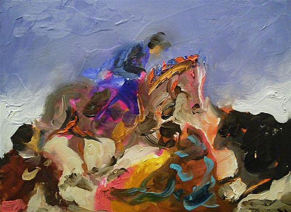 Corrida, 2010, huile sur panneau, 16 x 22 cm