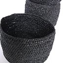 3 corbeilles crochetées en sacs plastiques noirs  fabriquées au Burkina Faso