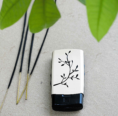 Détails du portable zen ! avec stickers japonisant.