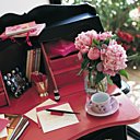 Petit bureau Saphir, en merisier patiné bicolore, Grange