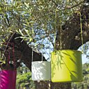 De jolies petites suspensions en métal émaillé. Etanches. H 18 cm. Cordoba. Truffaut.