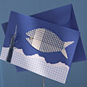 2- Réalisation d'une "carte poisson" en tissu à carreaux