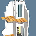 Miniascenseur vu en coupe