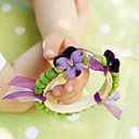 2-Pensées, rubans et petit pois pour ce bijou végétal