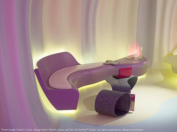 Le sofa avec son coin "feu"