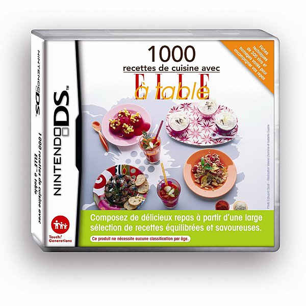 1000 recettes de cuisine avec ELLE à Table, sur Nintendo DS