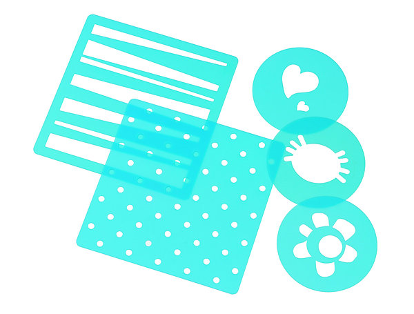 Pour décorer les gâteaux, un lot de pochoirs en polypropylène. Le lot de 5 pièces : 1,95 €. Drömmar. Ikéa.