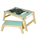 Table à dessin turquoise avec papier déroulable (3 à 5 ans)