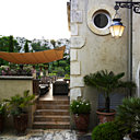 La terrasse de l'Oustau de Baumanière est plus que fleurie