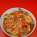 Le lapin aux poivrons et anchois de Manou.