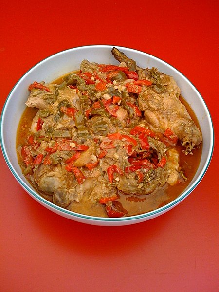 Le lapin aux poivrons et anchois de Manou.