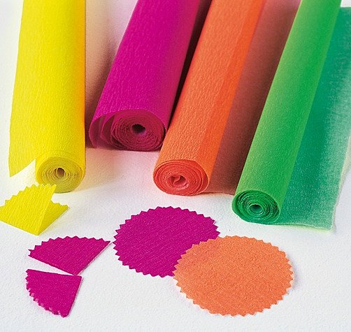 7- le papier crêpon fluo