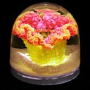 Crocheted Jelly-Yarn anemone SnowGlobe, by Kathleen Greco. Photo from the IFF Archive by Francine McDougall 2009.
