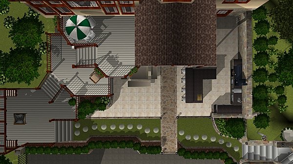 Plan de la maison, du jardin et de la terrasse