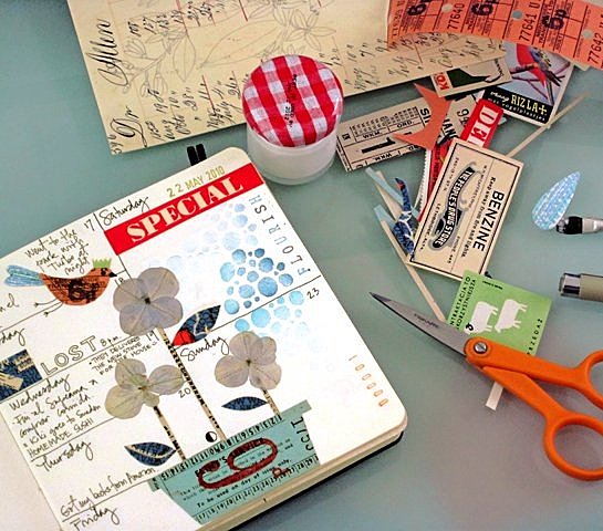 Art journal en cours de réalisation.