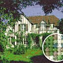 Maison Normande brodée au point de croix.