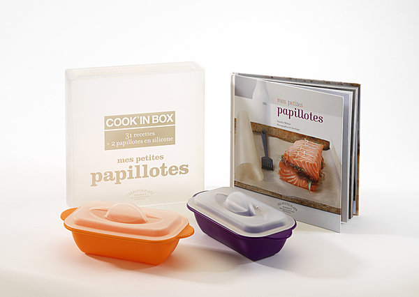 Coffret, livre de recettes et 2 papillotes en silicone: tout y est!