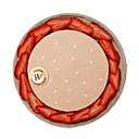 Belle tarte à la crème d'amande, pâte sablée et pulpe de fraises fraîches