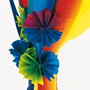 Rideau de papier arc en ciel et embrase fleurie