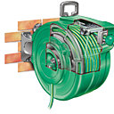 Le principe permet d'enrouler le tuyau dans le bon sens et de le mettre à l'abri. Hozelock Le principe permet d'enrouler le tuyau dans le bon sens et de le mettre à l'abri. Hozelock