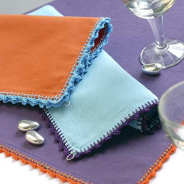 Serviettes de table crochetés