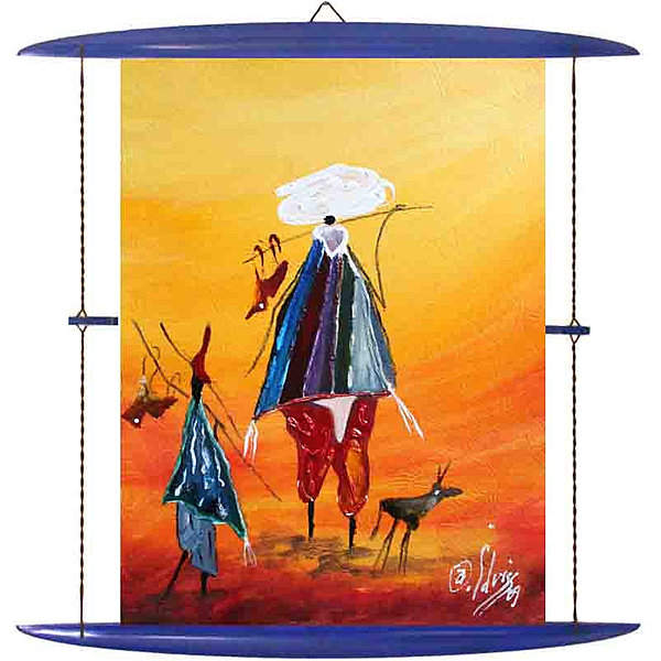 Cadre pirogue, bois coloré